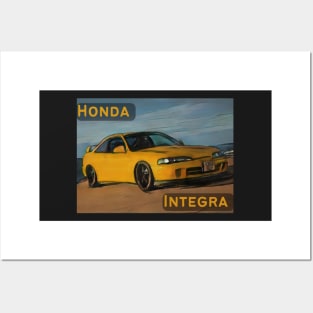 JDM Honda Integra - Cartoon Design Posters and Art